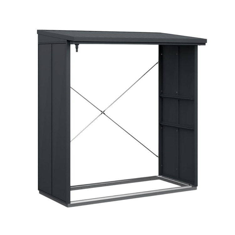 Stojak na drewno kominkowe Stok Modern – widok boczny, minimalistyczna forma