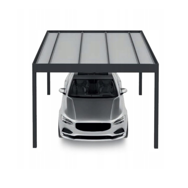 Carport ECO – aluminiowa wiata samochodowa, widok frontowy
