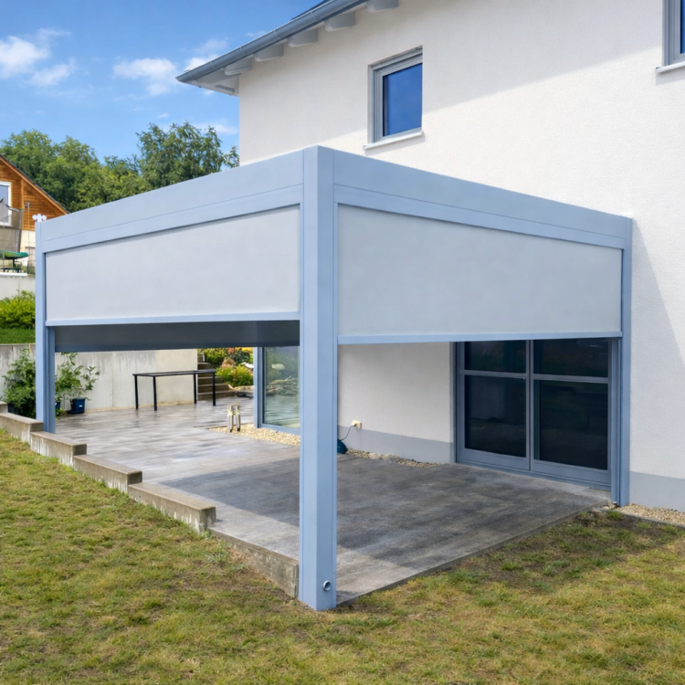 Pergola tarasowa ECO – pergola przyścienna przy tarasie