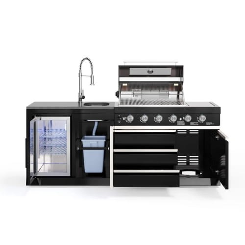 Kuchnia ogrodowa Black 217 z 6-palnikowym grillem gazowym i granitowym blatem