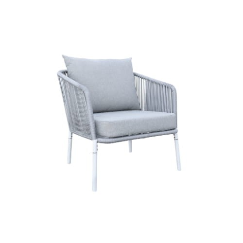 Fotel ogrodowy Linea z aluminiową ramą – kolor jasnoszary